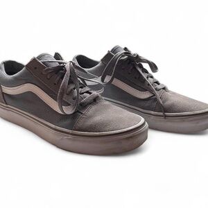 VANS Old Skool Gray Sneakers Mens size 7 Womens Sz 8.5 Off the Wall Skate Shoes